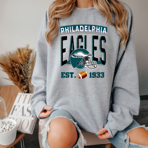 Vintage 1933 Philadelphia Football Embroidered Sweatshirt ,Gift for Fans Philadelphia Eagles Hoodie, Retro Style Philadelphia Football shirt, Sunday Football