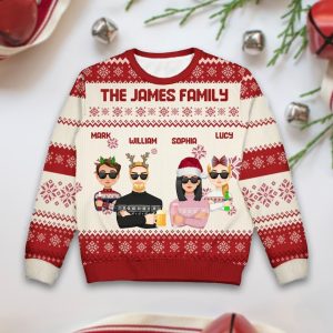 Ugly Sweater Personalized Funny Gift For Family, Couple, Dad, Mom, Grandpa, Grandma Christmas Sweatshirt