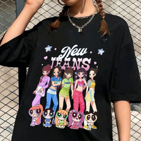 PowerPuff X Newjeans Shirt, Newjeans Get Up 2nd Album Tee, Newjeans Kpop Tee, Minjii Haerin Hanni Hyein Danielle Newjeans Shirt, Kpop Merch