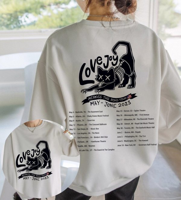 Lovejoy Tour Shirt Sweatshirt,The Lazy Cat Tee Hoodie, Lovejoy band Concert 2023 Shirt, Across The Pond Tour 2023 Shirt, The Lazy Cat Tee, Lovejoy Tour Fan Gift