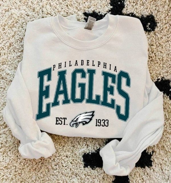 Philadelphia Football Sweatshirt, Football Shirt, Philadelphia Shirt, Philadelphia Eagles Fans Gift, Vintage Style Philly Football Crewneck