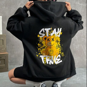 Stay True Bear Trendy Vintage Crewneck Sweatshirt – Vintage Classic Hoodie Design