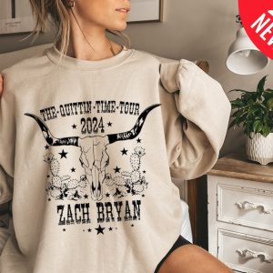 Zach Bryan Bullhead Sweatshirt, The Quittin Time Tour 2024, Zach Bryan Country Music, Western Tee, Country Concert Hoodie, Gift for Cowgirl