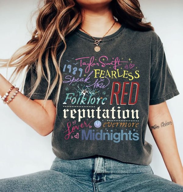 Taylor Swiftie Shirt, Swiftie Albums Shirt, Swiftie Shirt, The Eras Tour Shirt, TS Lover Shirt, Red Midnights 1989 Lover Tee, New Eras Tour