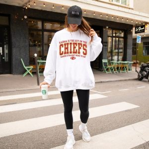 Kc Chiefs Sweatshirt, Karma Is The Guy On The Chiefs Coming Straight Home To Me Tee, Travis Kelce Swift Sweatshirt