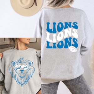 Vintage Detroit Football Sweatshirt Lions Football Crewneck Retro Style Lions Shirt Gift for Lions Football Fan Detroit Lions Gift Michigan