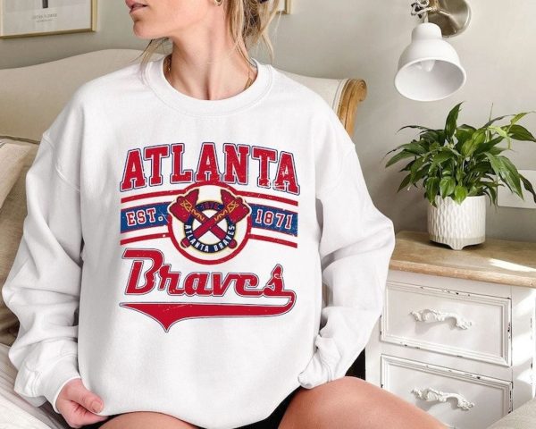 Atla.nta Baseball Crewneck Sweatshirt, Vintage Atlan.ta baseball T-Shirt, Baseball Fan shirt, Atl.anta- Braves Sweatshirt Baseball Gameday”