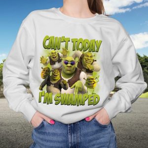 Can’t Today I’m Swamped Shrek 90s Comfort Colors Shirt, Shrek Fiona Princess Shirt, Disney Fiona Princess Shirt, Funny Shrek Trending Tee