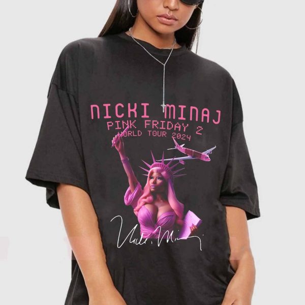 Hot N.icki M.inaj Shirt, Nic.ki Mina.j Rapper 90s Sweatshirt, NICKI MI.NAJ Pink Friday 2 Hoodie, Nicki Mi.naj Rap Tee, Pink Friday 2 World Tour