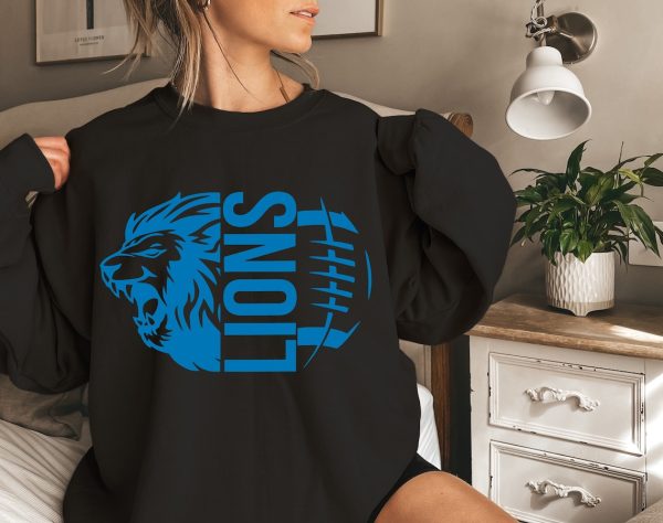 Vintage De.troit Football Sweatshirt Lio.ns Football Crewneck Retro Style Lio.ns Shirt Gift for Lions Football Fan Detroit Lions Gift Michigan