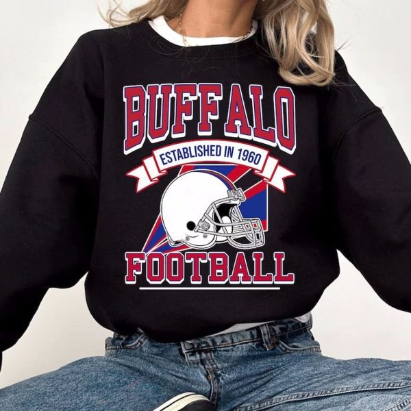 Vintage Buffa.lo Football Sweatshirt, New Yo.rk Football shirt, Buff.alo Fan Gift, Football Shirt, Vintage Football Hoodie