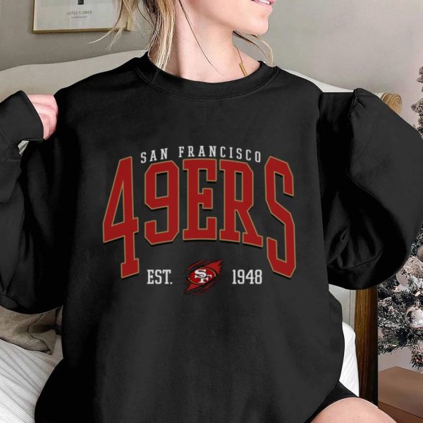 Vintage San Francisco Football Sweatshirt 49ers Football Crewneck Retro 49ers Shirt Gift for 49ers Football Fan San Francisco 49ers Gift