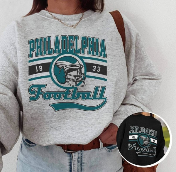 Philadelphia Football Embroidered Sweatshirt ,Gift for Fans Philadelphia Eagles Hoodie, Retro Style Philadelphia Football shirt, Sunday Football