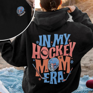 In My Hockey Mom Era Sweatshirt, Personalized Hockey Mama Sweater, Retro Game Day Shirt, Ice Hockey Crewneck, Team Gift, Goalie Mom