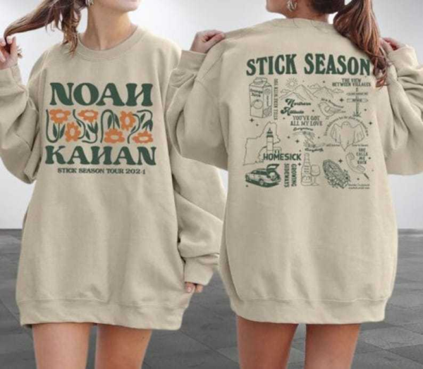 Vintage Noah Kahan Sweatshirt Stick Season 2024, Sweatshirt 2 SIDES Noah Kahan Shirt, Country Music TShirt Noah Kahan, Tour Stick Season Sweatshirt