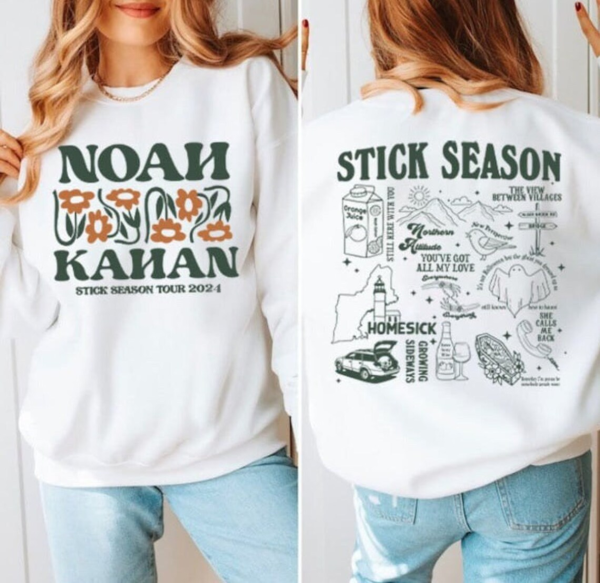 Vintage Noah Kahan Sweatshirt Stick Season 2024, Sweatshirt 2 SIDES Noah Kahan Shirt, Country Music TShirt Noah Kahan, Tour Stick Season Sweatshirt