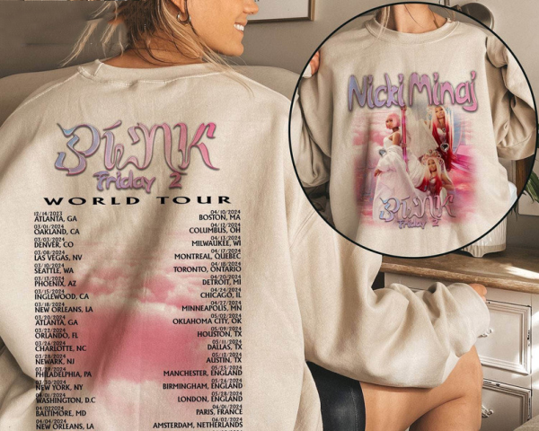 Awesome Nicki Minaj World Tour 2024 Sweatshirt , Nicki Minaj Shirt Long Sleeve, Nicki Minaj Shirt, Nicki Minaj Tour Shirt, Nicki Minaj Merch