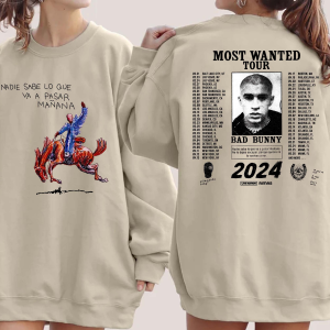 Bad Bunny Most Wanted Tour,  Bad Bunny New Album shirt, Bunny Shirt, Nadie sabe lo que va a pasar manana tshirt, Cowboy Bad Bunny Tshirt