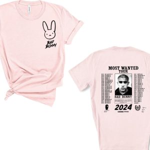 Bad Bunny Most Wanted Tour 2024 Back and Front Shirt