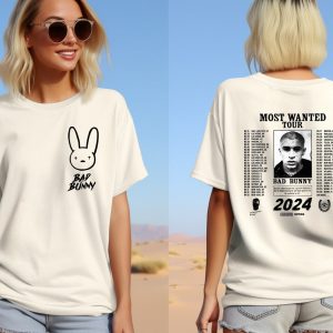 Bad Bunny Most Wanted Tour 2024 Back and Front Shirt