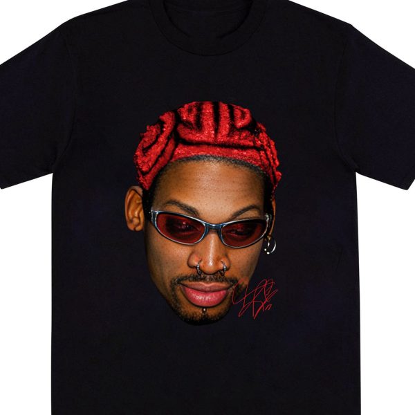 DENNIS RODMAN Signature Hip Hop Rap Tee, Rare Black Homage Vintage Rap Tee Style, Chicago Bulls Scottie Pippen The Last Dance Shirt