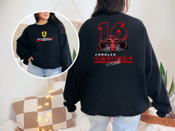 Charles Leclerc Formula One Sweatshirt, F1 Shirt, F1 Two Sides Shirt, Charles Leclerc Shirt, Charles Leclerc F1 Shirt, Charles Leclerc 16