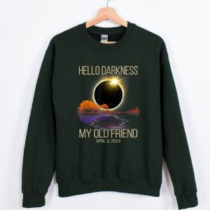 Hello Darkness My Old Friend T-shirt, April 8,2024 T-shirt, Total Solar Eclipse T-shirt, Celestial Event Shirt, Astronomy Gift T-shirt