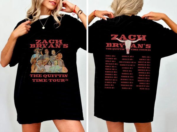 Zach Bryan The Quittin Time Tour 2024 Shirt, Country Music Tshirt, Zach Bryan Merch, Country Music Sweatshirt, The Quittin Time Tour Hoodie