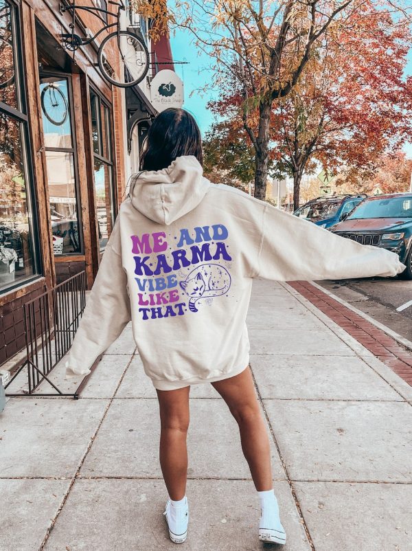 Women’s Aesthetic Hoodie, Words On Back Sweatshirt, Karma Shirt, Concert Tshirts, Best Friend Gifts, Trending Shirt