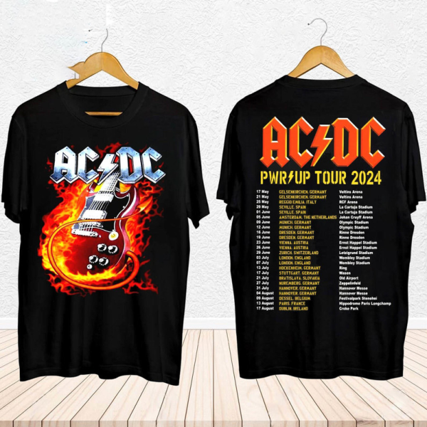 2024 Acdc Pwr Up World Tour Shirt, Band Fan Gift Hoodie Tank Top, Rock Band ACDC Graphic Shirt, ACDC Band Fan Gift