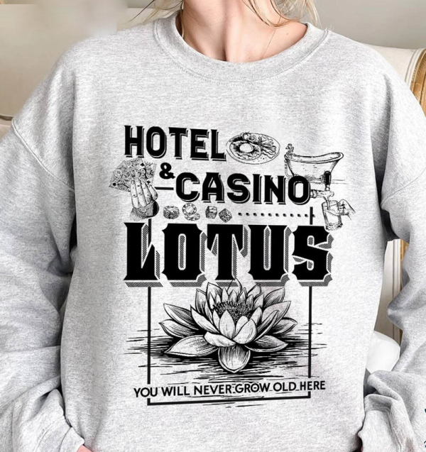 Lotus Hotel & Casino Crewneck Sweatshirt Hoodie T Shirt, Percy Jackson and the Olympians Shirt, Percy Jackson quotes shirt, bookish shirt