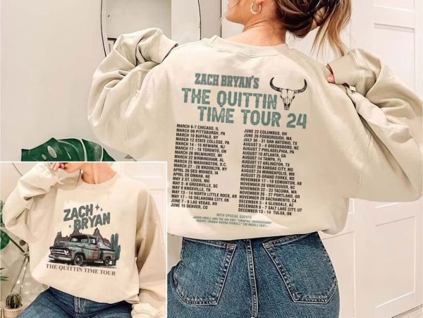 Vintage Zach Bryan The Quittin Time Tour 2024 Shirt,The Quittin Time Tour Retro Sweatshirt,Country Music Comfort Colors shirt,Who Grows Flowers