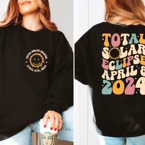 Total Solar Eclipse 2024 Sweatshirt, Double-Sided Shirt, April 8th 2024 Shirt, Eclipse Event 2024 Shirt, Celestial Shirt, Gift for Eclipse