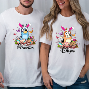 Bluey Family Personalized Shirt, Bluey T-shirt, Easter Day Shirt, Custom Bluey Family Shirts, Happy Easter T-shirt