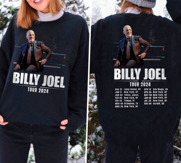 Billy Joel World Tour 2024 Shirt Sweatshirt Glidan Black Unisex, Billy Joel Shirt, Gift For Fan