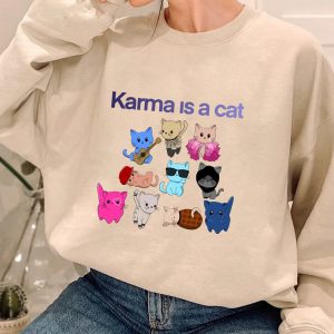 Karma Is A Cat Sweatshirt, Midnights Meet Me At Midnights Unisex Hoodie Crewneck, Music Albums As Books Shirt, Fan Crewneck, Music Hoodie,