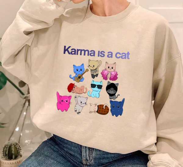 Karma Is A Cat Sweatshirt, Midnights Meet Me At Midnights Unisex Hoodie Crewneck, Music Albums As Books Shirt, Fan Crewneck, Music Hoodie,