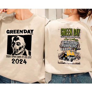 Green Day The Saviors Tour Shirt 2024, 2 Sided T-shirt Green Day Concert Shirt, Green Day Fan Shirt, Rock Band Green Day Shirt