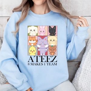 Ateez Aniteez Shirt, Kpop ATEEZ Tshirt, 8 Makes 1 Team Ateez Sweatshirt, Ateez Fan Shirt, Ateez The World Ep.Fin Will, Ateez San Hongjoong