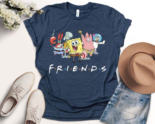 Spongebob Friends Shirt, Shirt For Friend, Vintage Spongebob Shirt, SpongeBob Fan Shirt, Cartoon Shirt