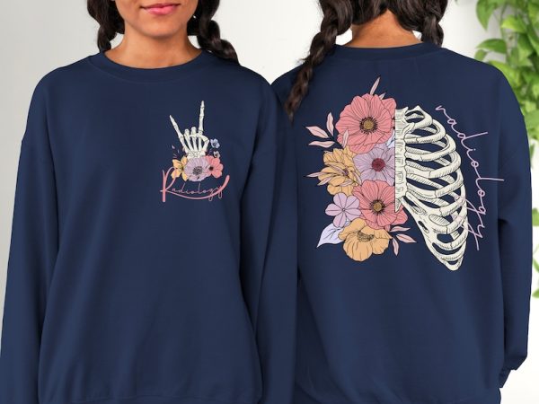 Rad Tech Floral Skeleton Shirt, Radiology Skeleton Shirt, RAD Tech Tee, X-ray Tech Shirt,