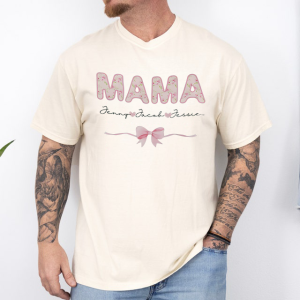 Mama Shirt with Kids Names Mom Shirt Custom Mama Momma Shirt Mother’s Day Shirt