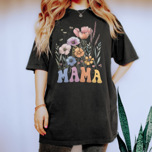 Wildflowers Mama Tshirt, Flower Mom Sweatshirt, Personalized Gift for Mom, Mother’s Day Shirt, Mama Tee