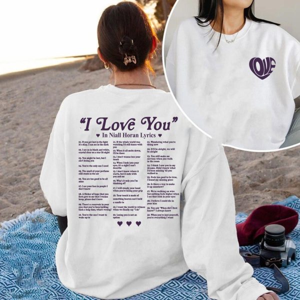 Niall Horan Tshirt, Niall Horan  Sweatshirt, Niall Horan Hoodie, The Show Album Track List “I love you” Shirt, Niall Horan Music Tour  2024 Sweatshirt