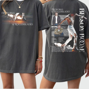 Benson Boone Shirt, Fireworks and Rollerblades World Tour 2024 Sweatshirt,  Music Tour 2024 Tee, Benson Boone Tour Merch