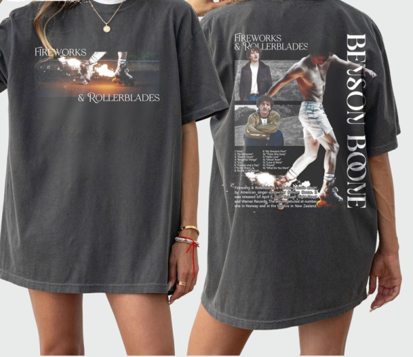 Benson Boone Shirt, Fireworks and Rollerblades World Tour 2024 Sweatshirt,  Music Tour 2024 Tee, Benson Boone Tour Merch