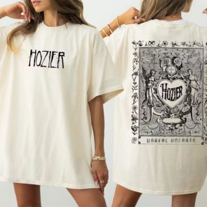 Vintage Unreal Unearth Hozier Tour 2 Side Shirt, Hozier Vintage 90s T- Shirt, Music Hozier Shirt- Hozier Merch- Unisex Heavy Cotton Tee