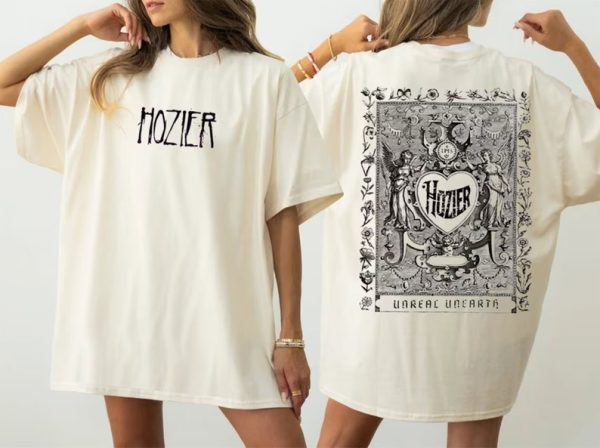 Vintage Unreal Unearth Hozier Tour 2 Side Shirt, Hozier Vintage 90s T- Shirt, Music Hozier Shirt- Hozier Merch- Unisex Heavy Cotton Tee