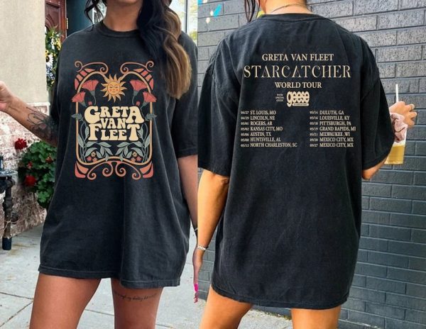 90s Greta Van Fleet Band Shirt, Greta Van Fleet World Tour 2024 Merch, Greta Van Fleet Unisex Shirt, Starcatcher World Tour Shirt