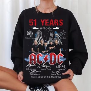 Vintage 51 Years AC/DC 1973-2024 Shirt,Ac/dc Band Tour 2024 Shirt,Rock and Roll Shirt,Retro ACDC Comfort colors Shirt,Gift for fans